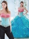 Exclusive Beaded Bodice and Ruffled Detachable Sweet 15th Birthday Dressesn Organza