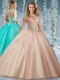 Fashionable Halter Top Champagne 15th Birthday Dresses with Appliques and Beading
