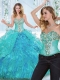 Luxurious Really Puffy Rhinestoned and Ruffled Detachable Quinceanera Dresses