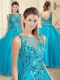 Popular See Through Tulle Bateau Sweet 16 Dress with Sequins