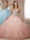 Really Puffy Beaded and Ruffled Quinceanera Dress in Baby Pink