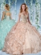 Fashionable Beaded Decorated Cap Sleeves 15th Birthday Dresses with Deep V Neck