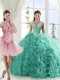 Fashionable Brush Train Detachable 15th Birthday Dresses with Beading and Rolling Flower