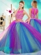 Rainbow Colored Big Puffy Detachable Quinceanera Dress with See Through Rainbow Colored Big Puffy Detachable Quinceanera Dress with See Through