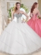 Elegant Ball Gown Sweetheart Beaded Organza 15th Birthday Dresses in White