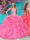 Lovely Beaded and Ruffles Sweetheart 15th Birthday Dresses in Big Puffy