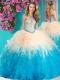 The Super Hot Gradient Color Big Puffy 15th Birthday Dresses with Beading and Ruffles