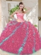 Beautiful Beaded Pleated and Ruffled Big Puffy Cheap Quinceanera Dress in Rainbow