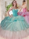 Gorgeous Beaded Bodice and Applique Big Puffy Classical Quinceanera Dress for 2016
