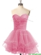 Exclusive Lace Up Organza Short Prom Dress with Beading