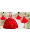 New Arrivals Red Big Puffy Quinceanera Dress and Wonderful Rhinestoned and Ruched Dama Dresses