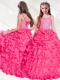 Adorable Beaded and Ruffled Little Girl Pageant Dress in Hot Pink