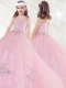 Adorable Sequined and Applique Little Girl Pageant Dress in Pink