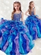 Adorable Straps Rainbow Little Girl Pageant Dress with Beading and Ruffles