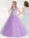 Adorable Straps Sequins Little Girl Pageant Dress with Ruffles Inside