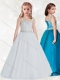 Adorable White Straps Little Girl Pageant Dress with Beading