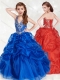 Exquisite Halter Top Blue Mini Quinceanera Dress with Beading and Pick Ups