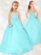 Gorgeous Beaded Straps Mini Quinceanera Dress in Aqua Blue