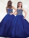 New Arrivals Straps Royal Blue Mini Quinceanera Dress with Beading