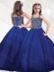 New Arrivals Straps Royal Blue Mini Quinceanera Dress with Beading