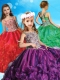 Cheap Criss Cross Organza Mini Quinceanera Dress with Beaded Bodice