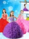 Discount Beaded and Ruffled Mini Quinceanera Dress with Scoop
