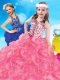 Fashionable V Neck Big Puffy Adorable Little Girl Pageant Dress with Beading and Ruffles