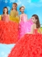 Gorgeous Beaded and Ruffled Mini Quinceanera Dress with Halter Top