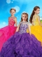 Gorgeous Scoop Cap Sleeves Mini Quinceanera Dress with Beading and Ruffles