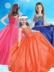 New Arrivals Square Puffy Skirt Adorable Little Girl Pageant Dress with Beading