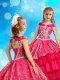 Off the Shoulder Red Adorable Little Girl Pageant Dress in Organza and Sequins