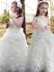 New Arrivals Ruffled and Bowknot White Adorable Little Girl Pageant Dress with Straps