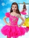 Beautiful Beaded and RuffledMini Quinceanera Dress with Asymmetrical Neckline