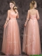 Exquisite See Through Applique and Laced Long Dama Dresses in Peach