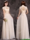 Hot Sale High Neck Champagne Dama Dresses with Appliques and Lace