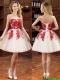 Hot Sale Mini Length Appliques Dama Dresses in White