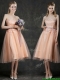 Hot Sale Strapless Peach Dama Dresses with Sashes and Lace