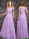 Latest Off The Shoulder Long Dama Dresses with Hand Made Flowers