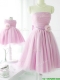 New Arrivals Strapless Baby Pink Dama Dresses with Handcrafted Flower