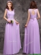 Beautiful Empire Scoop Laced Decorated Bodice Prom Dresses in Lavender