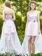 Comfortable One Shoulder High Low Prom Dresses with Sashes and Lace