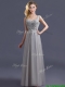Most Popular Scoop Grey Long Prom Dresses with Appliques