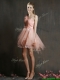 Pretty One Shoulder Watermelon Red Prom Dresses with Belt and Hand Made Flowers