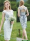Wonderful Scoop Cap Sleeves Sashes Prom Dresses in Grey