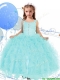 Elegant Straps Beading and Ruffles Mini Quinceanera Dress in Apple Green