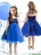 Fashionable Spaghetti Straps Royal Blue Mini Quinceanera Dress with Sashes and Sequins