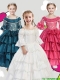 Gorgeous Spaghetti Straps Three Fourth Length Sleeves Mini Quinceanera Dresses with Lace and Ruffled Layers