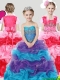 Lovely Beaded and Ruffled Mini Quinceanera Dress with Puffy Skirt