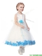 Perfect Scoop Mini Quinceanera Dress with Aqua Blue Hand Made Flowers