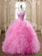Affordable Rose Pink Quinceanera Dress with Beading and Ruffles for Spring